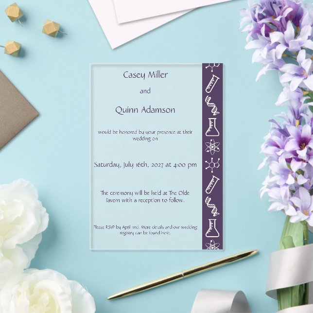 Attractive Forces in Purple Acrylic Wedding  Invitations (Insitu (Wedding))
