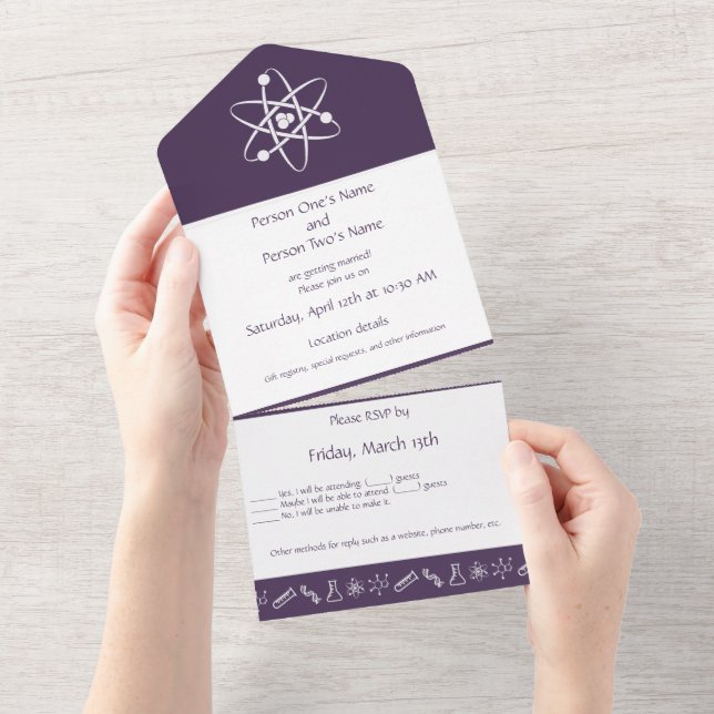 Attractive Forces in Purple All In One Invitation (Tearaway)