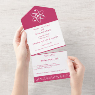 Attractive Forces in Raspberry All In One Invitation