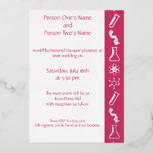 Attractive Forces in Raspberry Foil Invitation