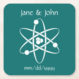 Attractive Forces in Teal Paper Coaster