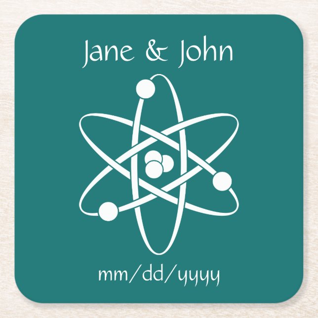 Attractive Forces in Teal Paper Coaster (Front)