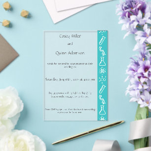 Attractive Forces in Turquoise Acrylic Wedding  Invitations