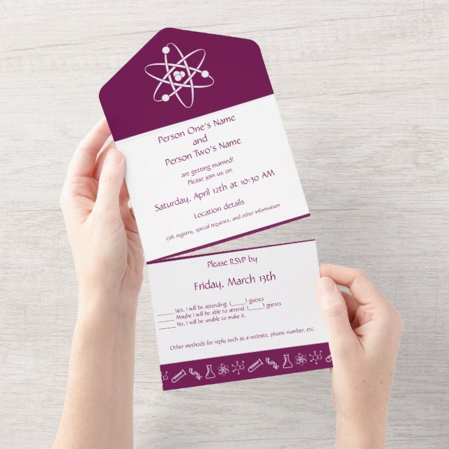 Attractive Forces in Wine All In One Invitation (Tearaway)