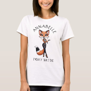 Attractive Foxy Bride   Bachelorette Party White T-Shirt