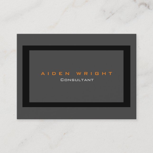 Attractive Grey Black Stylish Modern Minimalist Business Card (Front)