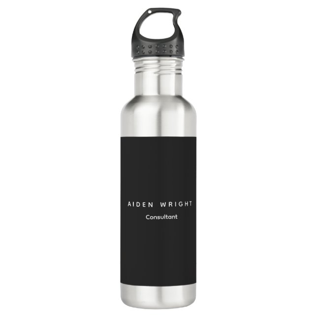 Attractive Grey Classical Minimalist 710 Ml Water Bottle (Front)