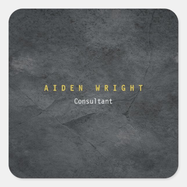 Attractive Grey Gold Colour Modern Minimalist Square Sticker (Front)