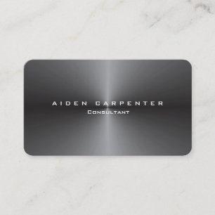 Attractive Grey Metallic Modern Stylish Minimalist Business Card