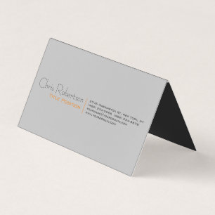 Attractive Grey Minimalist Modern Folded Business Card
