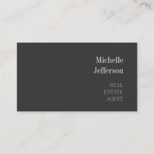 Attractive Grey Real Estate Agent Business Card