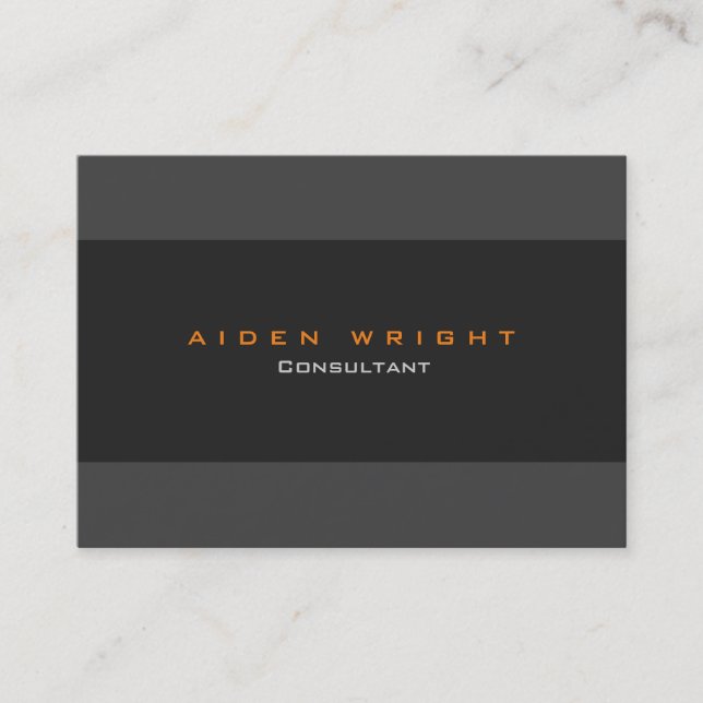 Attractive Grey Stripes Stylish Modern Minimalist Business Card (Front)