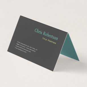 Attractive Grey Yellow Blue Chic Sharp Modern Business Card