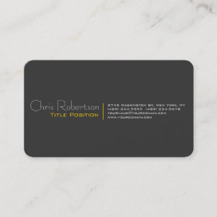 Attractive Grey Yellow Charming Business Card