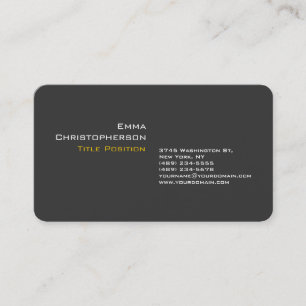Attractive Grey Yellow Professional Modern Business Card
