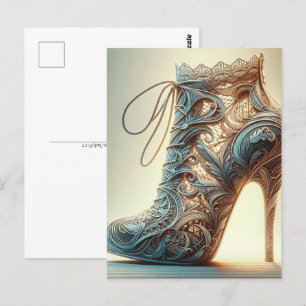 Attractive lace knitted heel, Postcrossing  Postcard