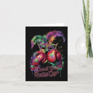 Attractive Masquerade Mask Boxing Crew Festive  Card