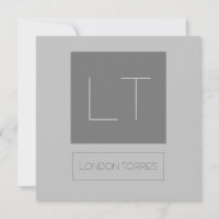 Attractive Monogram Grey Plain