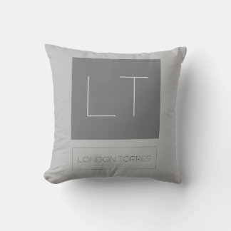 Attractive Monogram Grey Plain Cushion