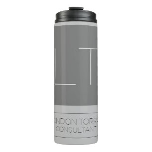Attractive Monogram Grey Plain Thermal Tumbler