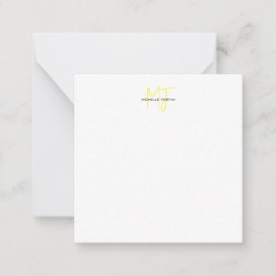 Attractive Monogram Yellow White Modern Minimalist Card