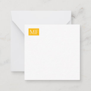 Attractive Monogram Yellow White Modern Minimalist Card
