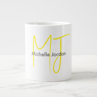 Attractive Monogram Yellow White Modern Minimalist