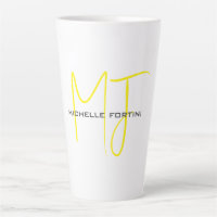 Attractive Monogram Yellow White Modern Minimalist