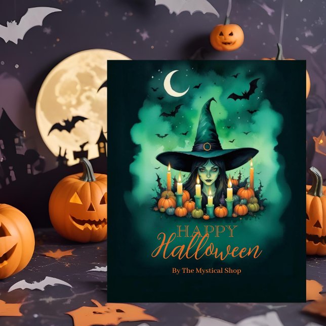 Attractive & Mystical Halloween Witch Conjures Pedestal Sign (Attractive & Mystical Halloween Witch Conjures Pedestal Signs.)