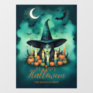 Attractive & Mystical Halloween Witch Conjures Window Cling