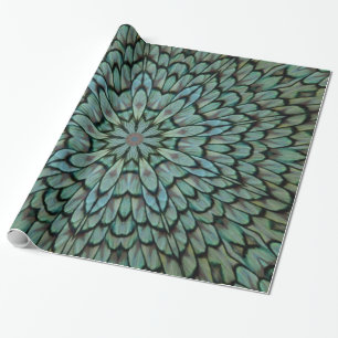 Attractive Peacock Feathers Kaleidoscope Wrapping Paper