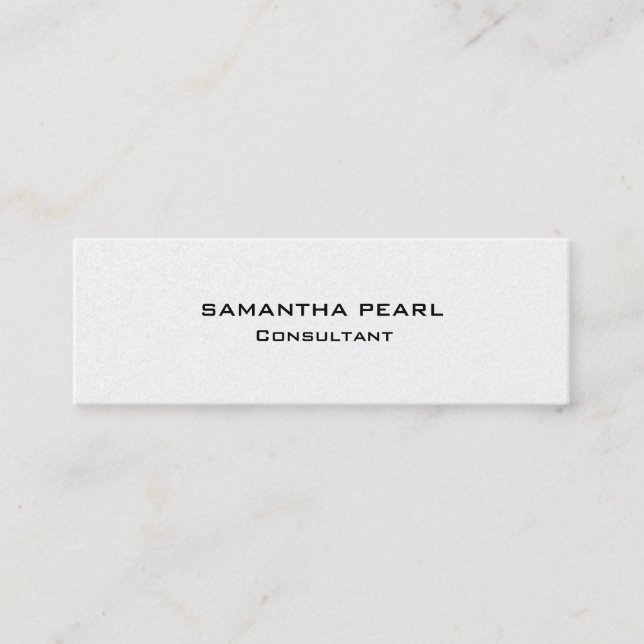 Attractive Pearl Stylish Modern Minimalist Chic Mini Business Card (Front)