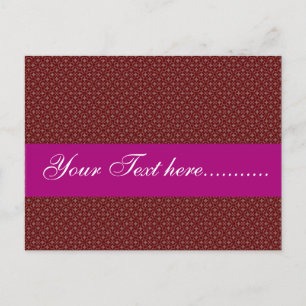 Attractive pink flowers on red background postcard