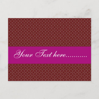 Attractive pink flowers on red background postcard
