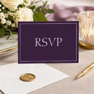 Attractive Plum and Silver Response RSVP