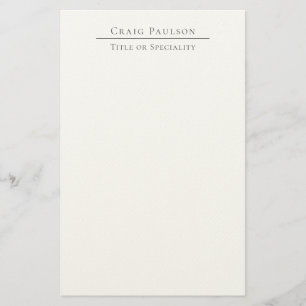 Attractive Professional Plain Minimalist Name Stationery