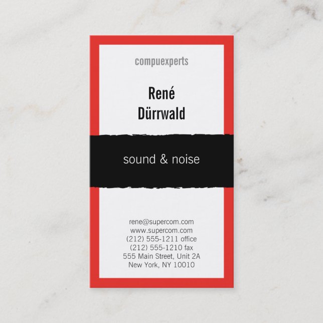 Attractive red business card (Front)