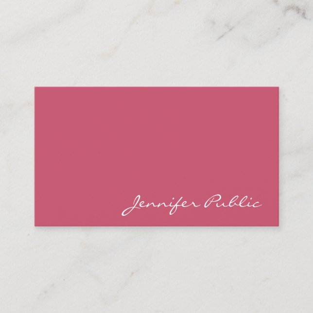 Attractive Red Template Modern Handwritten Name Business Card (Front)