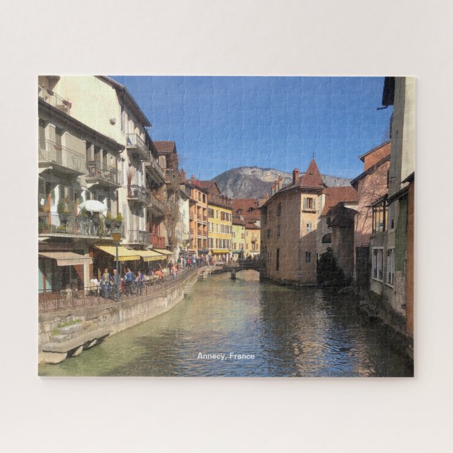 Attractive River View of Annecy, France on a Jigsaw Puzzle (Horizontal)