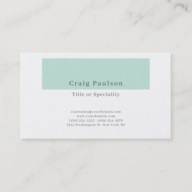Attractive Simple Black White Premium Pearl Business Card (Front)