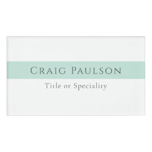 Attractive Simple Plain Professional Modern Name Tag