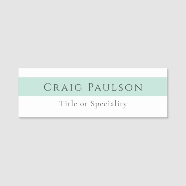 Attractive Simple Plain Professional Modern Name Tag (Front)