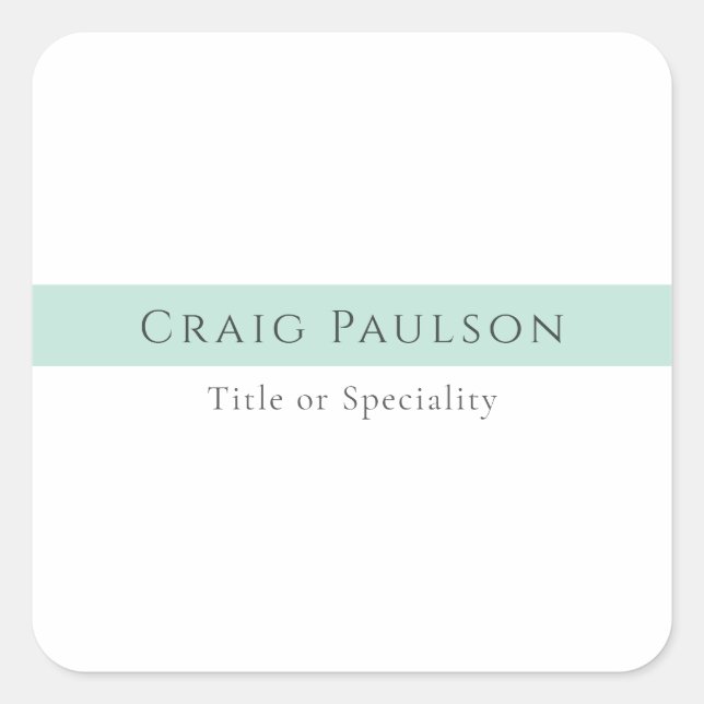 Attractive Simple Plain Professional Modern Square Sticker (Front)