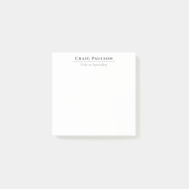 Attractive Simple Professional Plain Minimalist Post-it Notes (Front)