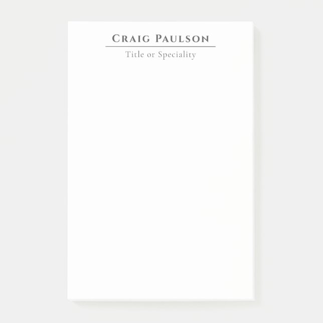 Attractive Simple Professional Plain Minimalist Post-it Notes (Front)