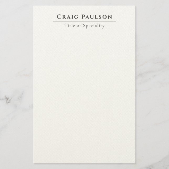 Attractive Simple Professional Plain Minimalist Stationery (Front)