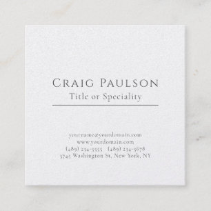 Attractive Simple Professional Plain Premium Pearl Square Business Card