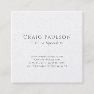 Attractive Simple Professional Plain Premium Pearl Square Business Card