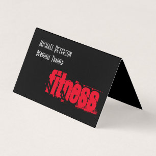 Attractive Unique Black Grey Personal Trainer Business Card