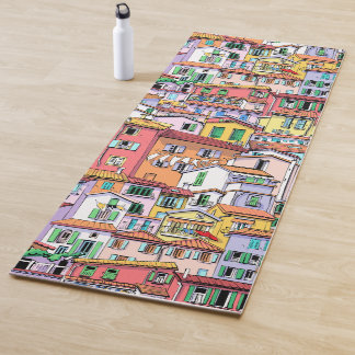 Attractive watercolor pattern of a community fun yoga mat